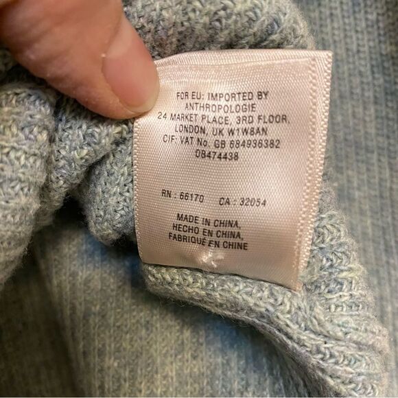 Anthropologie Moth Side Tunic coastal Pasadena Sweater dress cashmere blend XS - Picture 8 of 12